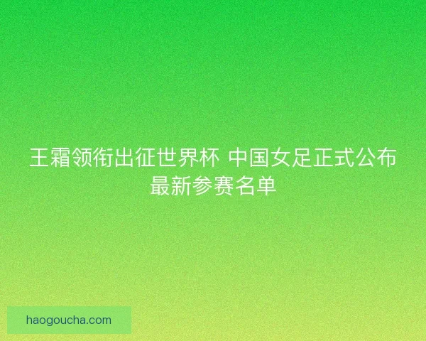 王霜领衔出征世界杯 中国女足正式公布最新参赛名单 王霜领衔出征世界杯 中国女足正式公布最新参赛名单