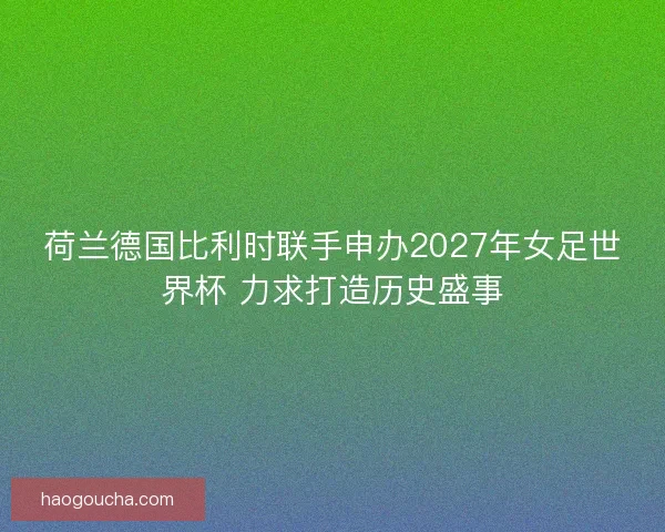 荷兰德国比利时联手申办2027年女足世界杯 力求打造历史盛事 荷兰德国比利时联手申办2027年女足世界杯 力求打造历史盛事